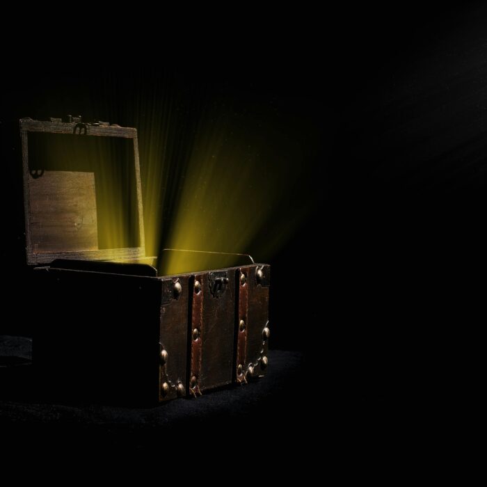 Open Treasure Chest with light streaming out